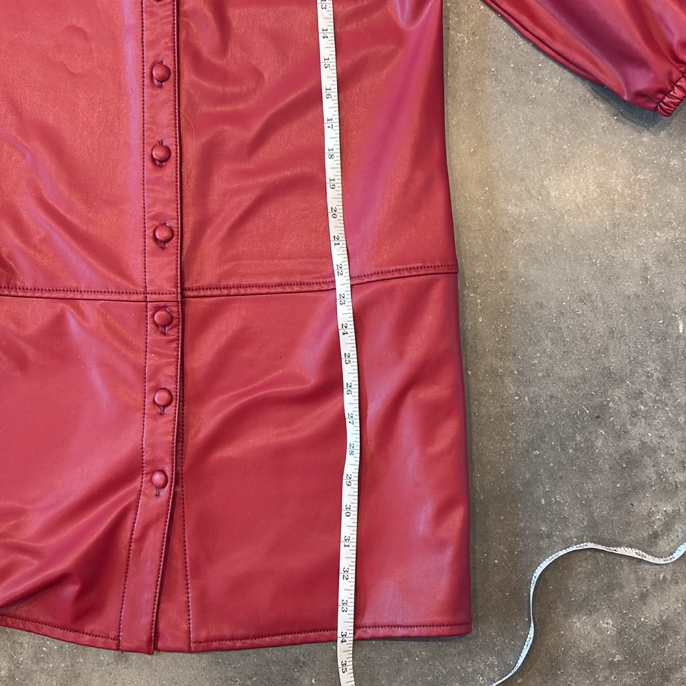 Anthropologie faux leather red dress - Picture 9 of 9